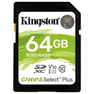 Kingston MicroSD Canvas Select Plus Memory Card 64GB Class10 TB