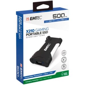 S14667-2350 Emtec X210G Portable SSD 500GB USB-C 3.2 Gen2