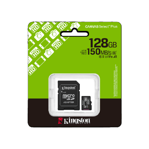Kingston MicroSD Canvas Select Plus Memory Card 128GB Class10 TB