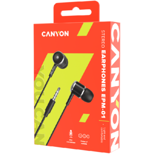 S16285-2849 CANYON headphones EPM-01 Mic 1.2m Black
