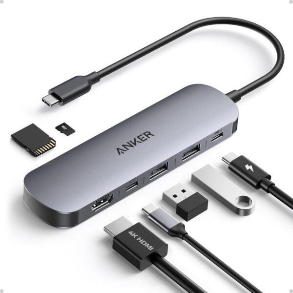 S16276-2905 Anker USB-C Data Hub (7-in-1, Dual Display) Black