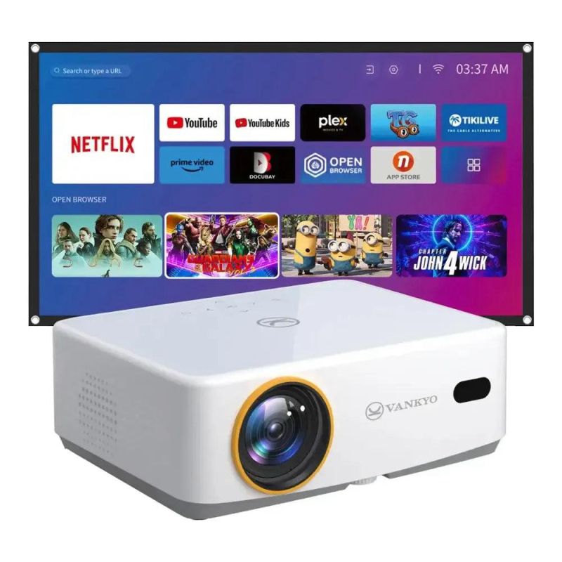 Projektor Vankyo Leisure 570B + platno 100″ - FHD 1080P, 220 ANSI, Smart OS